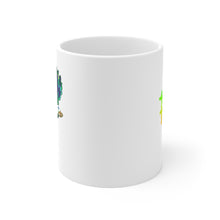 Load image into Gallery viewer, Friendly SnowGlobe Iguana Serving Breakfast Coffee Mug (11 oz)
