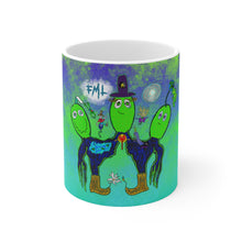 Load image into Gallery viewer, Friendly Future Square Dancing Alien Budding Brothers Coffee Mug (11 oz)
