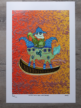 Load image into Gallery viewer, Wizard Turtle Frog Canoe Brothers (13x19 Glossy Border Signed Print)
