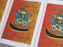 Load image into Gallery viewer, Wizard Turtle Frog Canoe Brothers (13x19 Glossy Border Signed Print)
