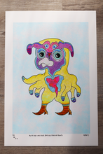 Load image into Gallery viewer, Mutating Love Chick Rocking Dancing Boots (13x19 Glossy Border Signed Print)

