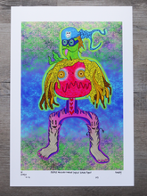 Load image into Gallery viewer, Pirate Mocking Tongue Turtle Rasta Apple (13x19 Glossy Border Signed Print)
