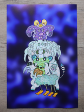 Load image into Gallery viewer, Delirious Duck Ostrich Bunny Gremlin (13x19 Glossy Full Art Signed Print)
