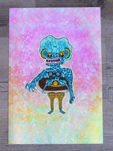 Load image into Gallery viewer, Pineapple Eyed Lizard Nurse Called Into Work During Doughnut Tubing (13x19 Glossy Full Art Signed Print)
