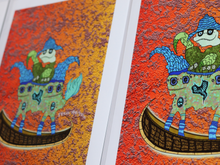 Load image into Gallery viewer, Wizard Turtle Frog Canoe Brothers (13x19 Glossy Border Signed Print)
