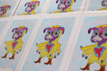 Load image into Gallery viewer, Mutating Love Chick Rocking Dancing Boots (13x19 Glossy Border Signed Print)
