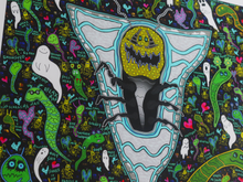 Load image into Gallery viewer, Things and Thought Tadpole Tornado Ghost Bee Swarm (17x22 Fine Art Border Signed Print)
