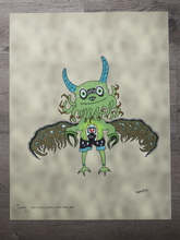 Load image into Gallery viewer, Just A Little Spooky Squid Angel Bat (17x22 Fine Art Full Art Signed Print)
