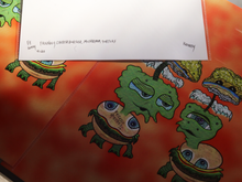 Load image into Gallery viewer, Friendly Cheeseburger Mushroom Turtles (13x19 Glossy Full Art Signed Print)
