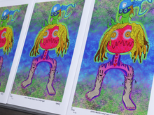 Load image into Gallery viewer, Pirate Mocking Tongue Turtle Rasta Apple (13x19 Glossy Border Signed Print)
