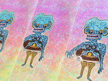 Load image into Gallery viewer, Pineapple Eyed Lizard Nurse Called Into Work During Doughnut Tubing (13x19 Glossy Full Art Signed Print)
