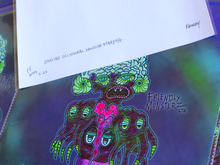 Load image into Gallery viewer, Dancing Delusional Squidish Starfish (13x19 Full Art Glossy Signed Print)
