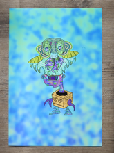 Load image into Gallery viewer, Sluggish Evolving Elephant Surfer Lizard Packing to Move (13x19 Glossy Full Art Print)
