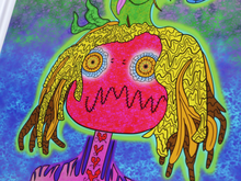 Load image into Gallery viewer, Pirate Mocking Tongue Turtle Rasta Apple (13x19 Glossy Border Signed Print)
