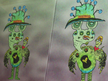Load image into Gallery viewer, Friendly Working Worm Turtle Parrot (17x22 Fine Art Full Art Signed Print)
