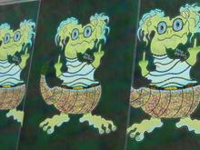 Load image into Gallery viewer, Nerdy But Friendly Flipping The Bird Mime Iguana (13x19 Glossy Full Art Signed Print)
